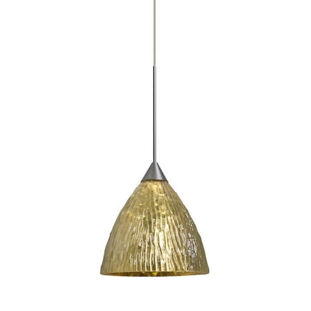 Eve Cord Pendant, Stone Gold Foil, Satin Nickel Finish, 1x5W LED